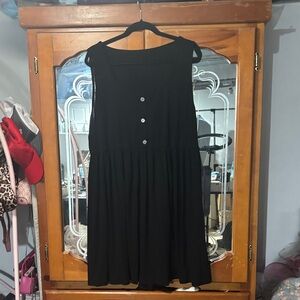 Chic Black Button-Front Mini Dress